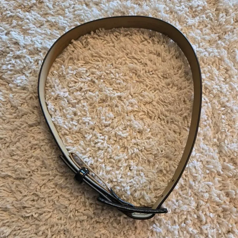 Talbots Black Patent Leather Belt Small